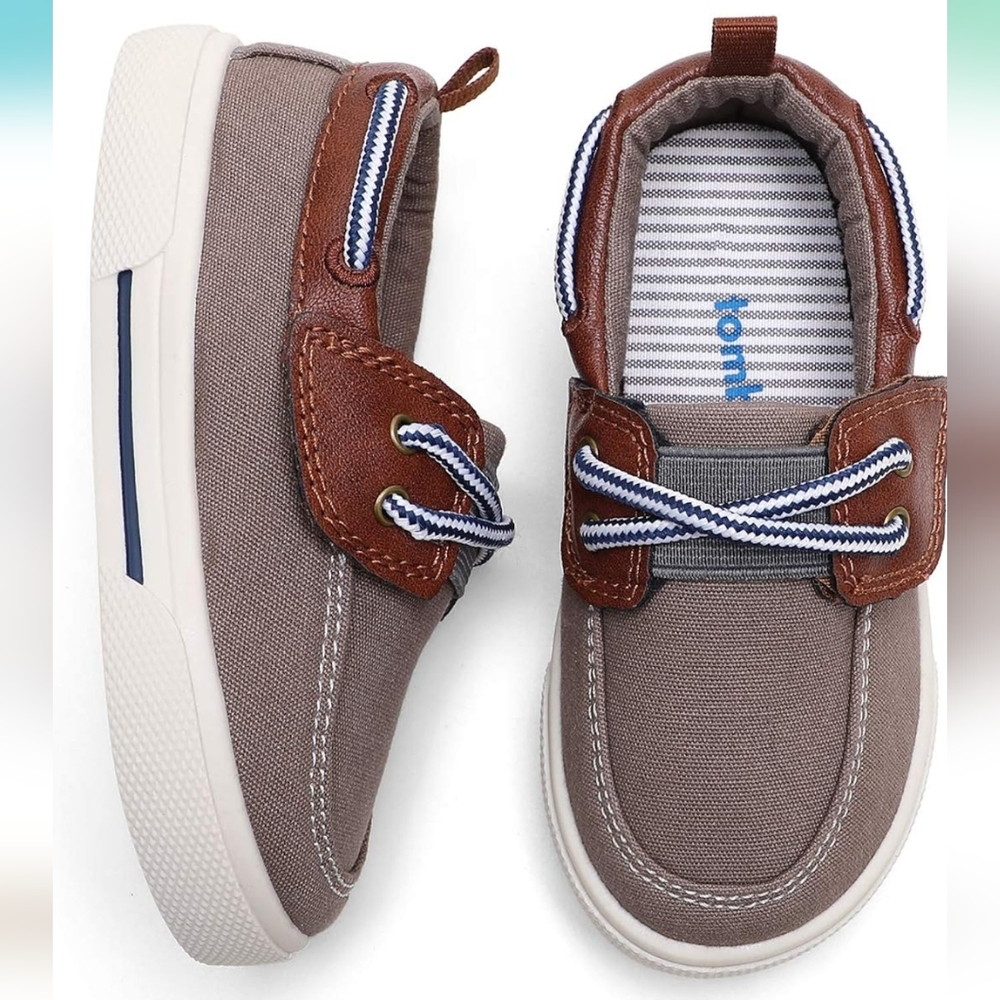 Tombik Tan Baby Boys Loafers Velcro Top, Size 6